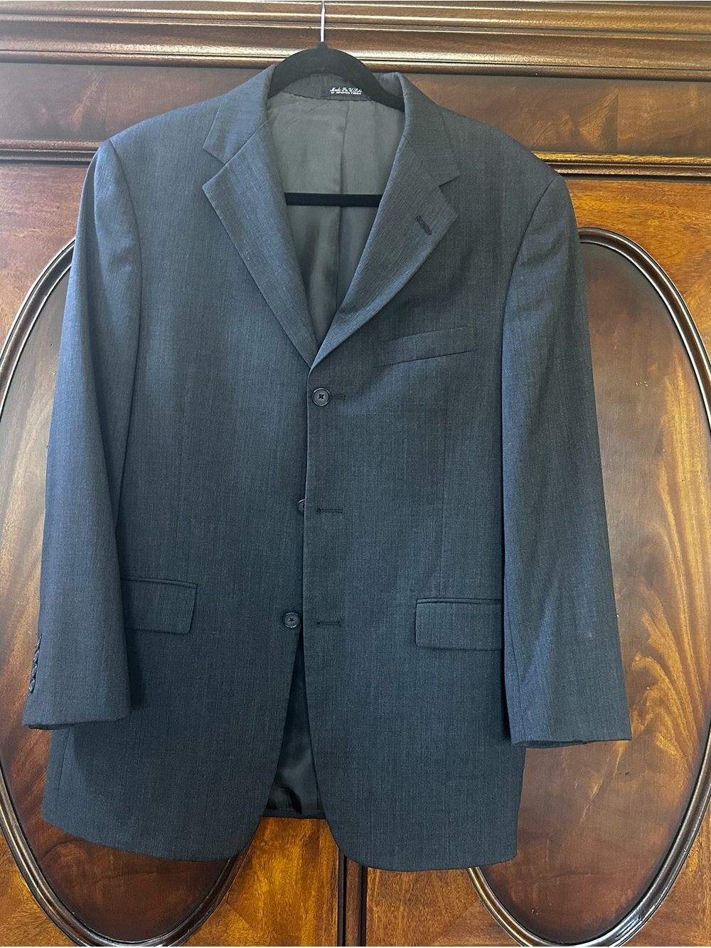 Classic Men's Dark Gray Three-Button Blazer